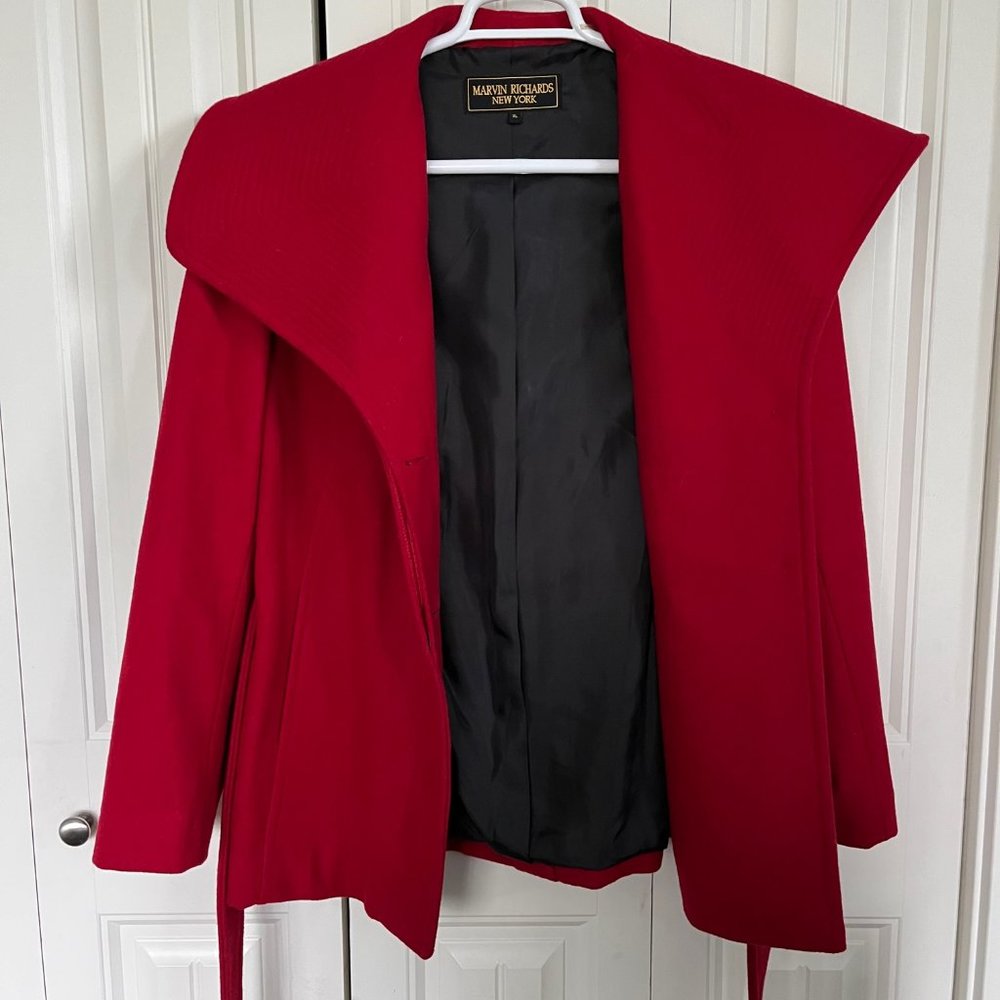 Marvin Richards Red Wool Coat